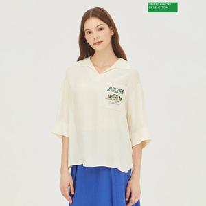 베네통 자수 포켓 블라우스 BABL04341_CR