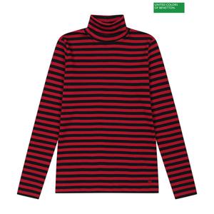 베네통 Striped turtleneck cotton t-shirt 3F_3OA6E2225_6V3