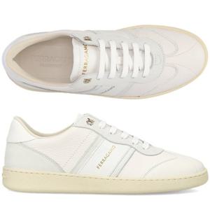 [페라가모] 로고 ACHILLE 1 BIANCO OTTICO 766117 가죽 스니커즈