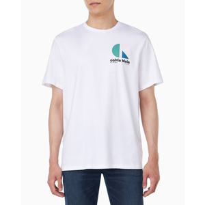[캘빈클라인 진]남성 CK 이지핏 바우하우스 로고 반팔 티셔츠 화이트 4RC827G (4RC827G-YAA