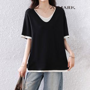 ATMARK (77까지)루즈U레이어링티셔츠_AA53TS074G