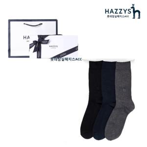 [헤지스ACC][선물포장] HJSS2F101WT_ [HAZZYS ACC] 솔리드 컬러 남성 양말 3종세트