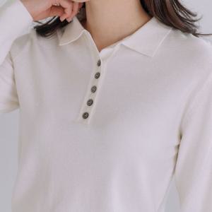 [바네사빈]비스코스 카라 단추 니트 v00163