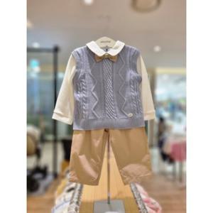 [압소바] [백일 돌 조카선물] 알트 니트 조끼 정장 상하복 (A2521208)