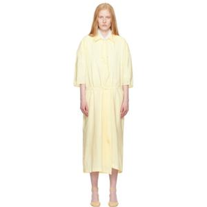 르메르 옐로우 실크 셔츠 미디 드레스 DR1056 LF1308 251646F054016