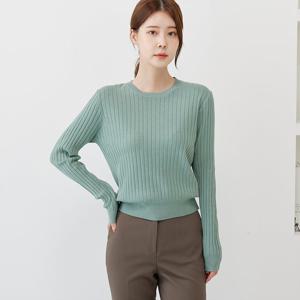[올리비에스클로젯] 라운드 골지 긴팔니트_O2508KN037C