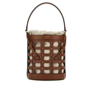 SALVATORE FERRAGAMO Caramel leather bucket bag 220970785918 NEWCOGNAT