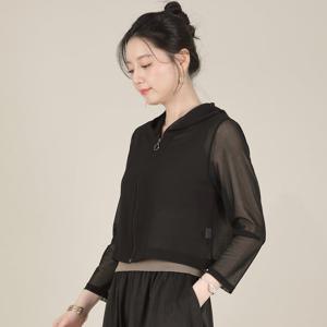 애비뉴투지 엄마옷 후드 시스루 에어컨 바람 막이 봄 여름 긴팔 자켓 J08552