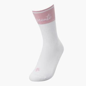 데상트골프양말 JQS DP32WFSO92-PIKG 여성 컬러 블럭 포인트 크루삭스 / SOFT PINK