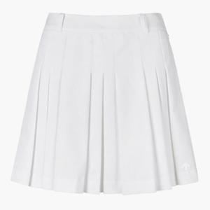 데상트골프스커트 JQS DP32WFSK84-BWTG 여성 로고프린트 플리츠 스커트 / Bright White