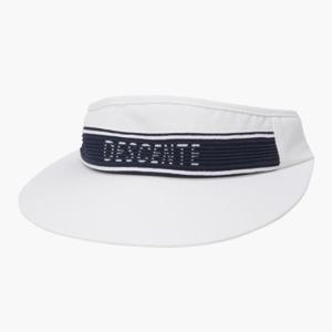 데상트골프썬캡 GQC DP32WFSV82-BWTG 여성 로고 와이드 선바이저 / Bright White
