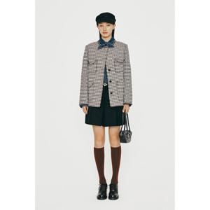 [럭키슈에뜨]체크라운드넥 포켓장식자켓  LFJAW24300BEX