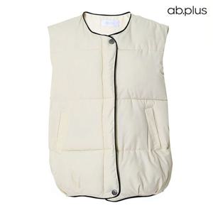 [ab.plus] 라운드넥 배색 라인 패딩 베스트 (LSX4MV81A)