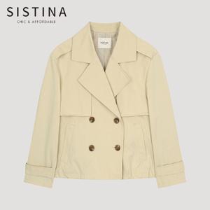 [SISTINA] 인기 플랩 더블 숏 트렌치코트_AWWBYO11020_LY