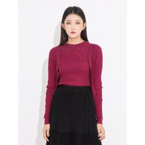 [시에로]브이넥 슬림핏 골지 니트 가디건 SG4KTF222