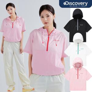 디스커버리 24SS 이월/할인 여성 프리미엄 경량 반팔 아노락 바람막이/애슬레저/세미오버핏 DWWJG6043