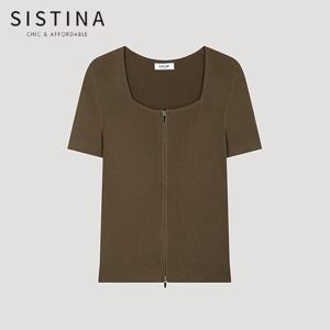 [SISTINA] 인기 스퀘어넥 투웨이 집업 가디건_ASKCDO21590_BR