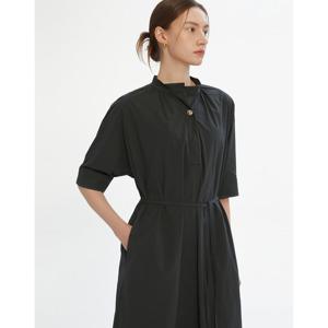 닥스 여성 24SS 50%세일진한카키 스트랩 코튼혼방 원피스 DLDR4B491K3