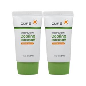 김정문알로에 큐어 워터 스플래쉬 쿨링 선크림 40ml(SPF50+) 2개 Ss