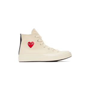 25 FW 꼼데가르송 남성 오프 화이트 Converse 척 70 CDG 하이탑 스니커즈 242246M236000