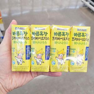 [에이알비티] 파스퇴르 바른목장 프로바이오틱스 바나나 우유 125ml x 4개 89822