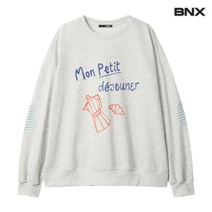 [BNX]프린팅 패치 맨투맨 (BX1TS006L0)