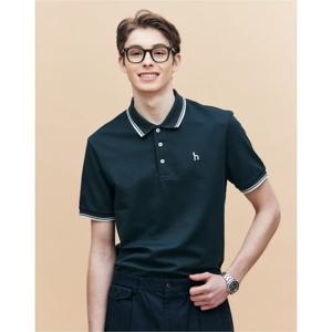 헤지스남성 더블 팁 배색 카라 반팔 티셔츠 HZTS5B437E3