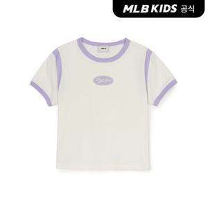 [MLB키즈 공식] 25SS 바시티 여아 라운드 로고 크롭 티셔츠 BOS (Cream) 7FTSV0153-43CRS