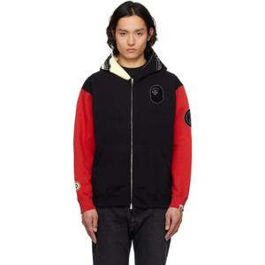 25 FW BAPE 남성 블랙   레드 차이나 샤크 집업 후드티 251546M202033