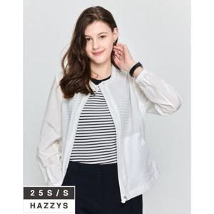 헤지스여성 HSJU5B303 경량 코튼 혼방 시어서커 하이넥 숏 점퍼