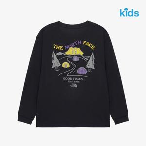 노스페이스 키즈 NT7TR01S 블랙 캠프아웃 긴팔 라운드티