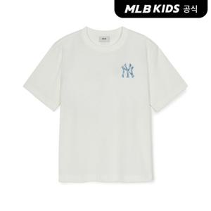 [MLB키즈 공식] 빈티지 모노그램 빅럭스 티셔츠 NY (Ivory) 7ATSMV453-50IVS