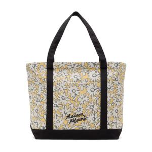 Maison Kitsune 토트백 옐로우 라지 데이지 필드 자카드 토트백 251389M172000