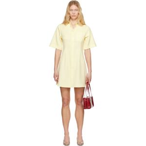 AMI Paris 원피스 옐로우 울 셔츠 미니 드레스 251482F052001