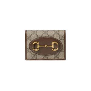 구찌 홀스빗 1955 카드 케이스 지갑 브라운 621887-92TCG-8563