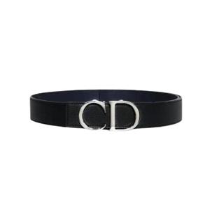 디올 35mm 리버시블 CD 벨트 그레인드 카프스킨 블랙 네이비 4353RUTAM-H16Q
