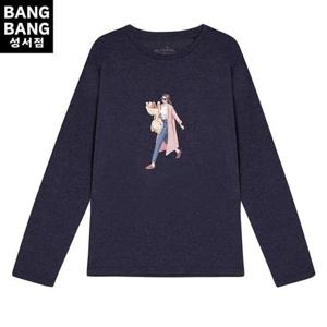 뱅뱅 HC04 봄여성 프린트 라운드 얇은긴팔티셔츠 NTL229