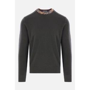 BURBERRY wool sweater with Check trim 8112146C1748