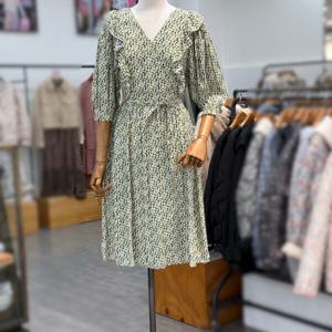 [써스데이아일랜드]플라워 프릴 미디 원피스 t242mop148_DG