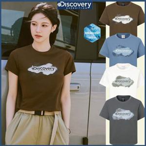 디스커버리 할인 25S/S 여름 신상 슬림핏 여성 크롭 워싱 그래픽 반팔티셔츠 DWRS9H053