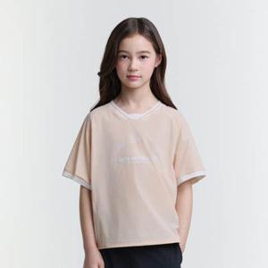 [내셔널지오그래픽키즈] K252GTS010 여아 우븐 반팔티 LORANGE 남여공용