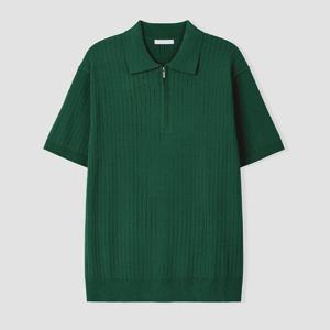 [리빌모아]남자 데일리 집업 골지 카라 반팔 니트 AS5-KNH-Q010-