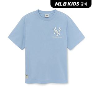 [MLB키즈 공식] 25SS 스트릿 베이직 스몰로고 티셔츠 NY (L.SKY BLUE) 7ATSB3553-50SBL