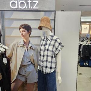 Ab.f.z DP01 소프트쿨체크반팔셔츠블라우스 AFZ3HB33