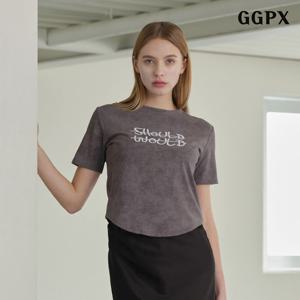 [지지피엑스]피크먼트 자수 하프 티셔츠 (GPBLW007D)