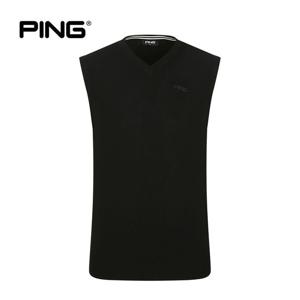 [핑](본사) [PING] 남성 라인 포인트 브이넥 니트 베스트 111E1S