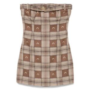마린세르 moon check jacquard mini dress WDR355ACWOV0064 TP719446777