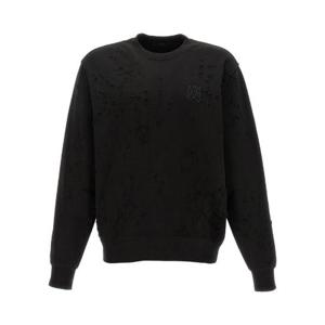 Amiri 로고 자수 디스트레스드 크루넥 스웨트셔츠 AMJYCW10330 001 TP934535418