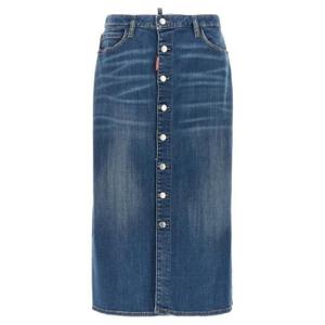 Dsquared2 디스트레스드 롱 데님 스커트 S75MA0935S30342 470 TP943274668