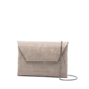 Brunello Cucinelli 크로커다일 엠보스드 체인 클러치 MWDCD2722C3983